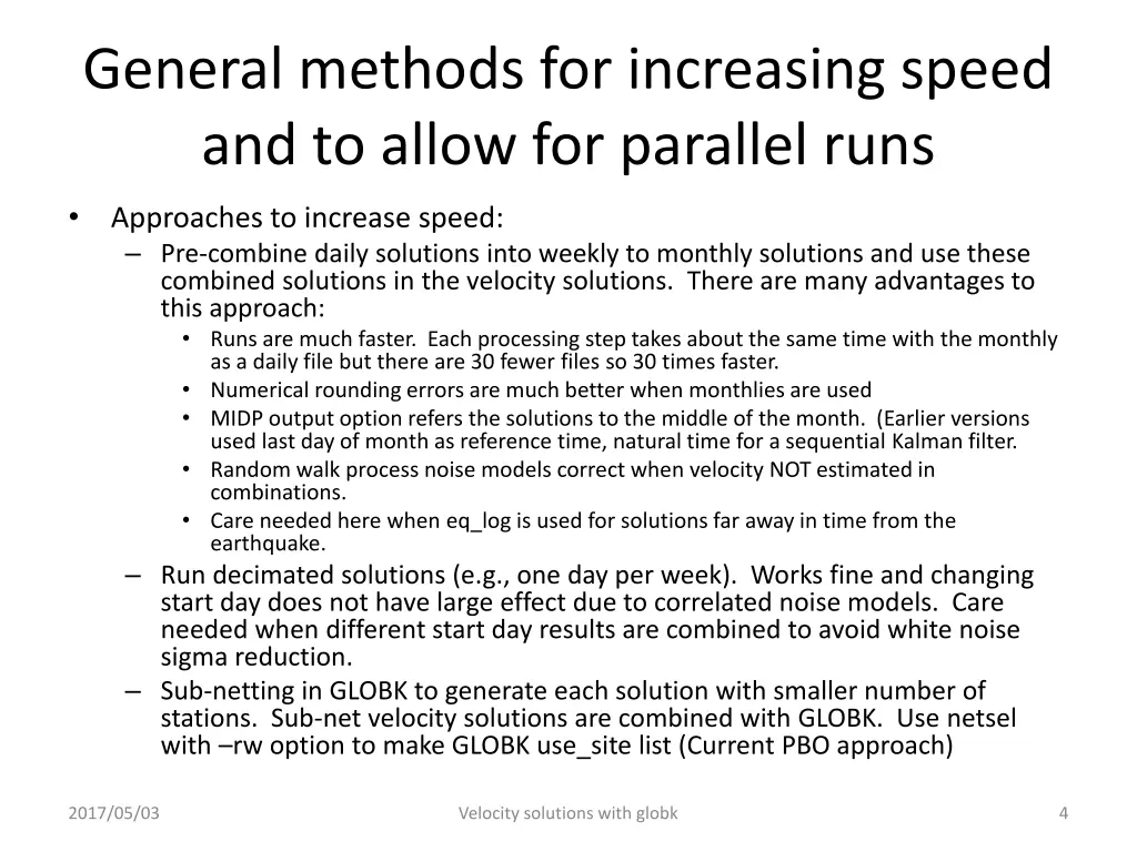 general methods for increasing speed and to allow