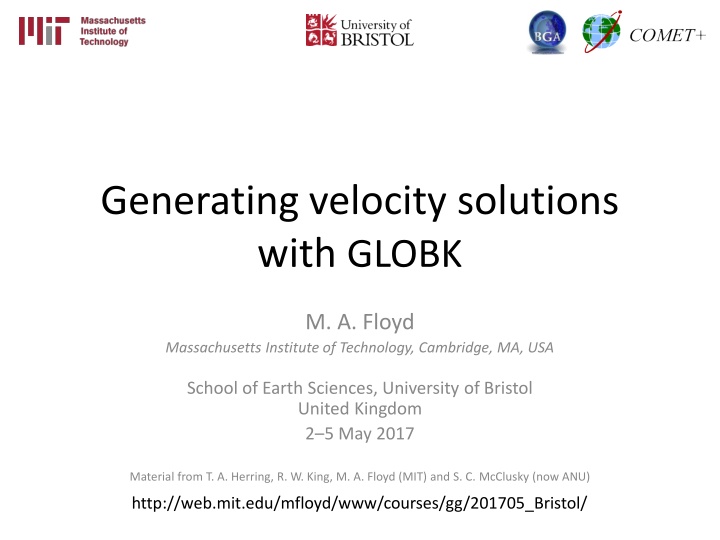 generating velocity solutions with globk