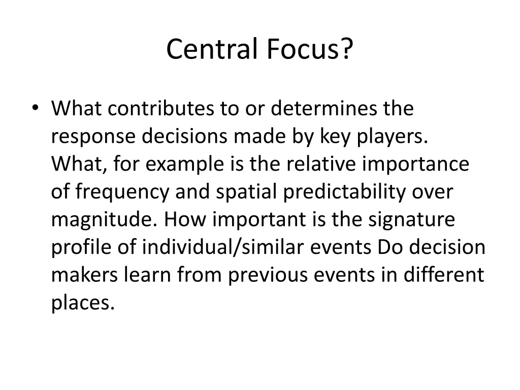 central focus