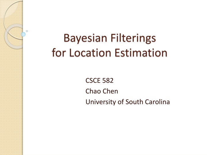 bayesian filterings for location estimation