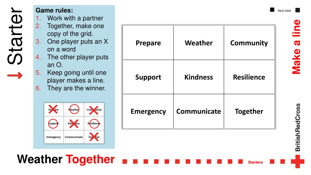 game rules 1 work with a partner 2 together make