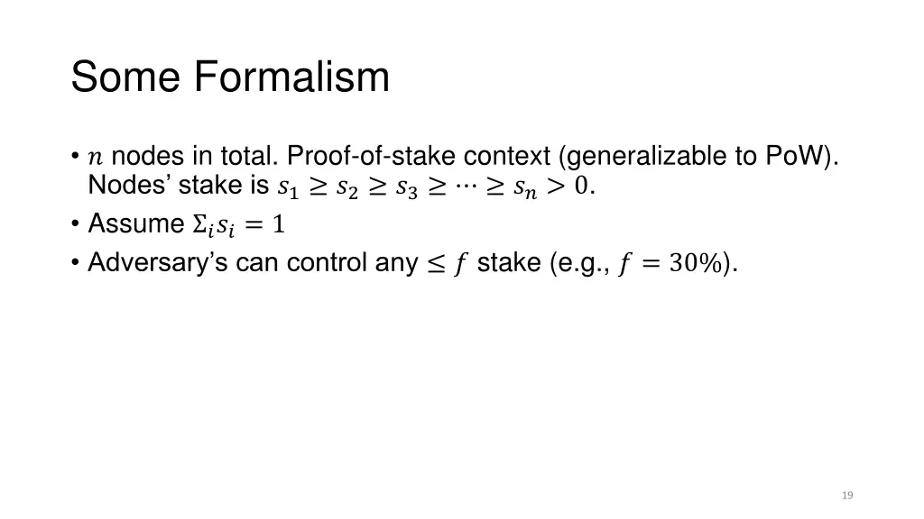 some formalism