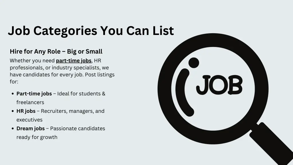 job categories you can list