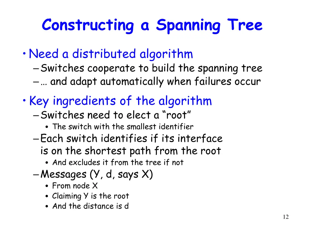 constructing a spanning tree
