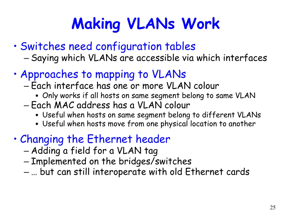 making vlans work switches need configuration