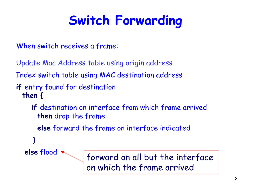 switch forwarding