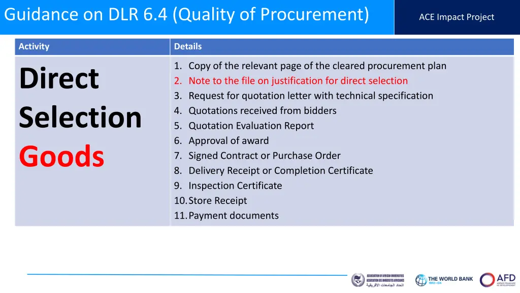 guidance on dlr 6 4 quality of procurement 2