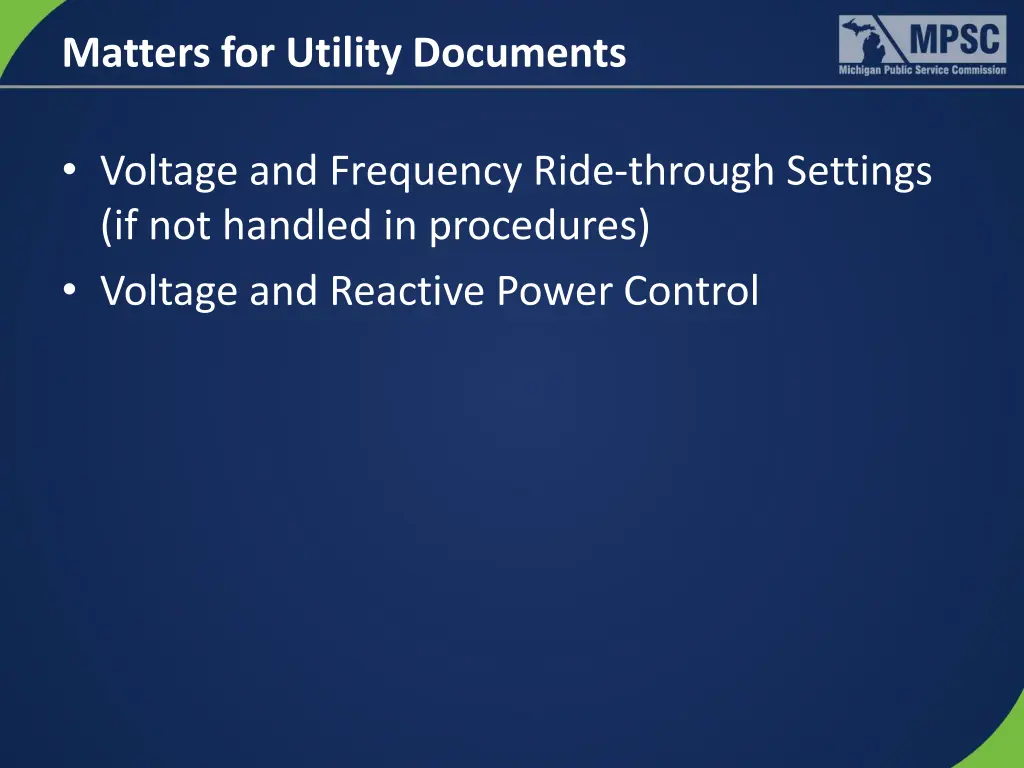 matters for utility documents