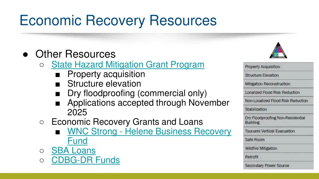 economic recovery resources