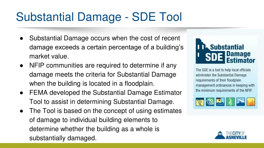 substantial damage sde tool