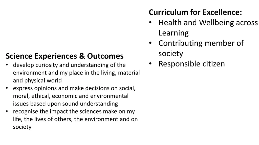 curriculum for excellence health and wellbeing