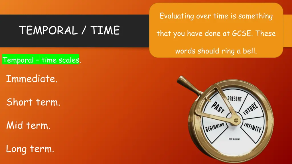 evaluating over time is something