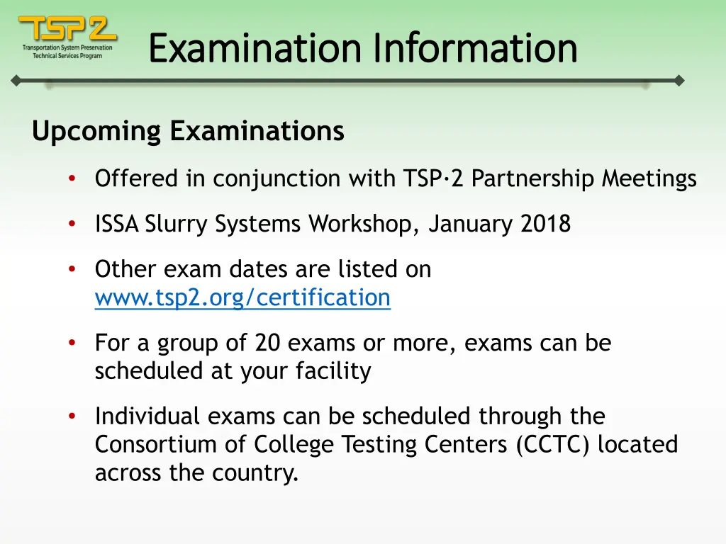 examination information examination information 3