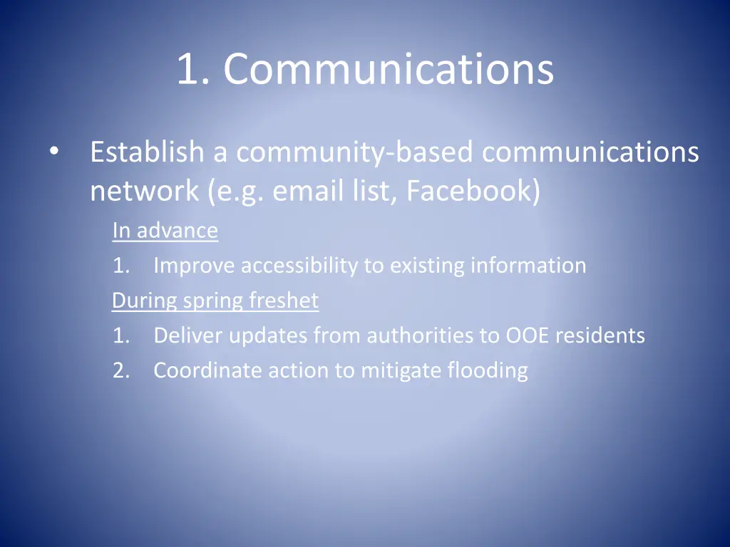 1 communications