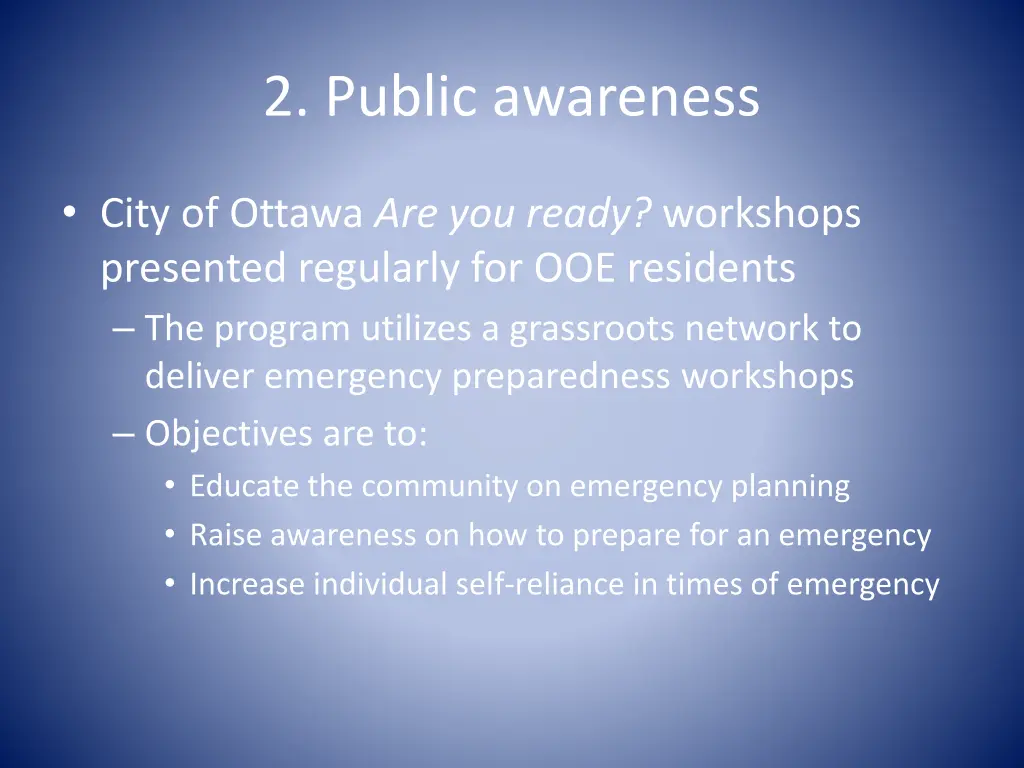 2 public awareness