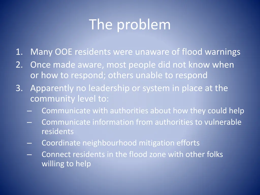 the problem
