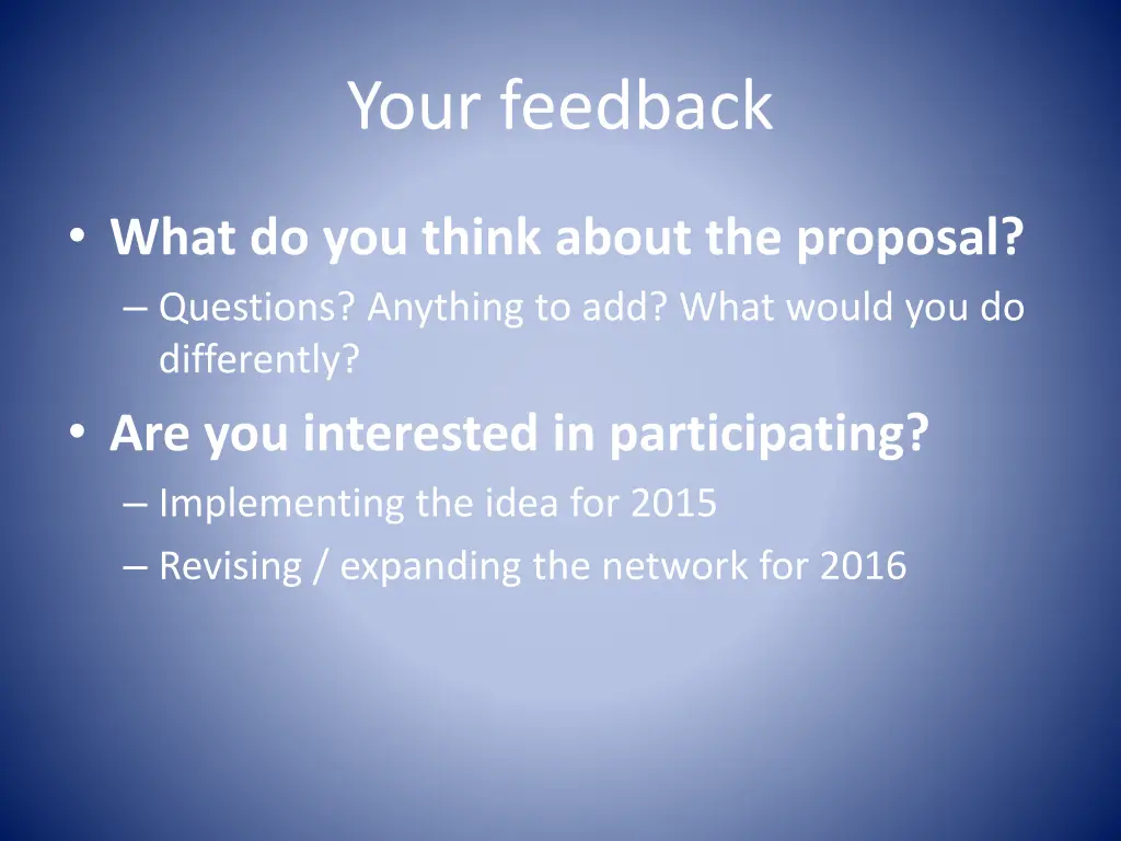 your feedback