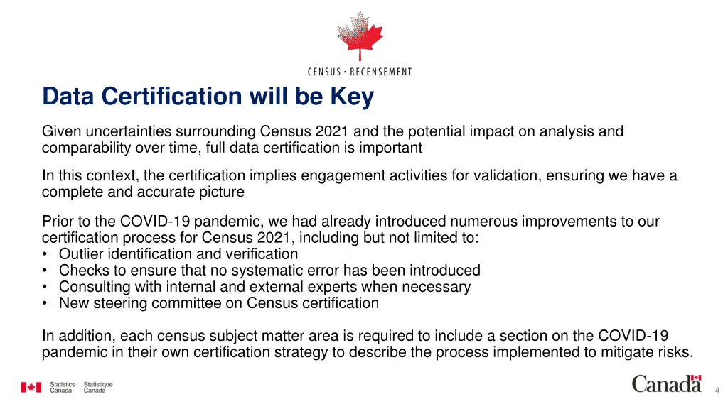 data certification will be key