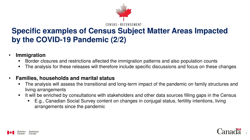 specific examples of census subject matter areas 1