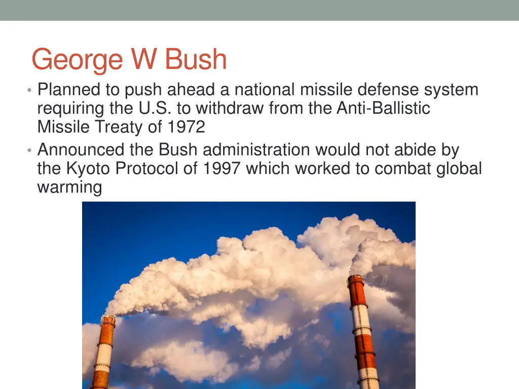 george w bush planned to push ahead a national