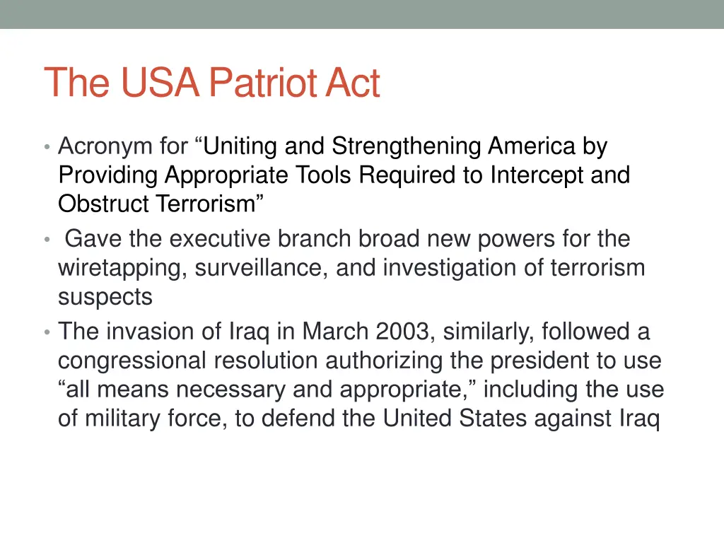 the usa patriot act