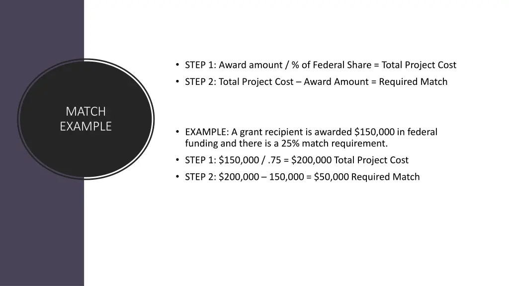 step 1 award amount of federal share total