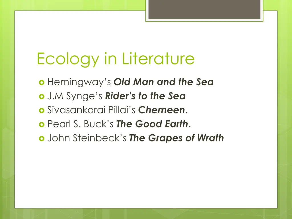 ecology in literature