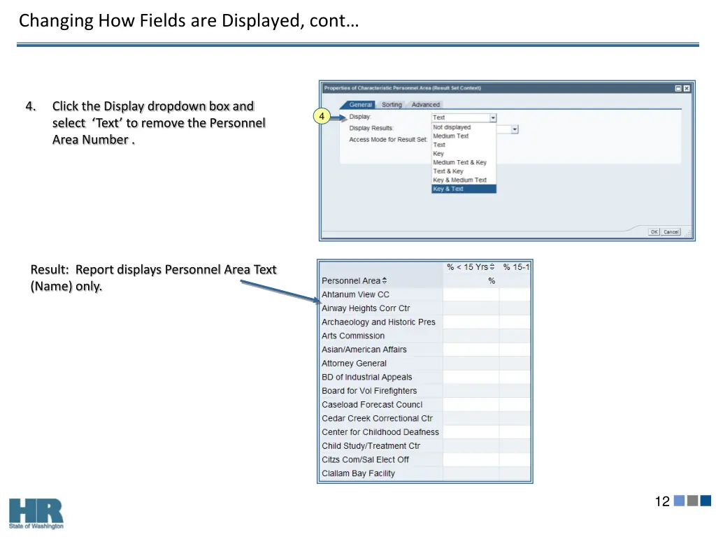 changing how fields are displayed cont