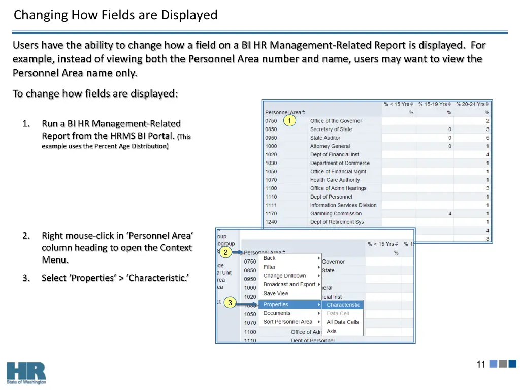 changing how fields are displayed