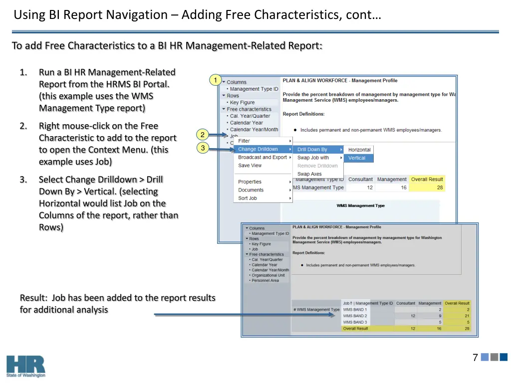 using bi report navigation adding free 1