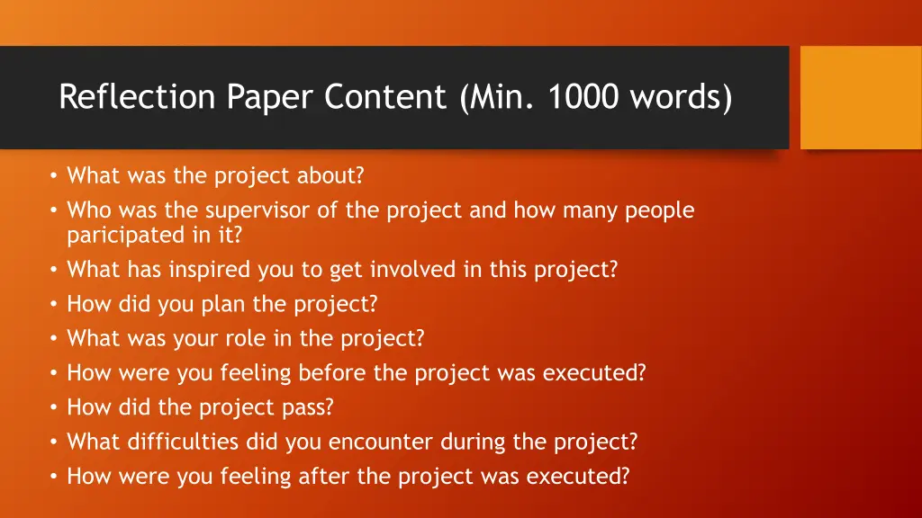 reflection paper content min 1000 words