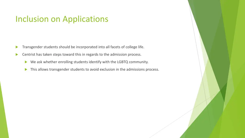 inclusion on applications