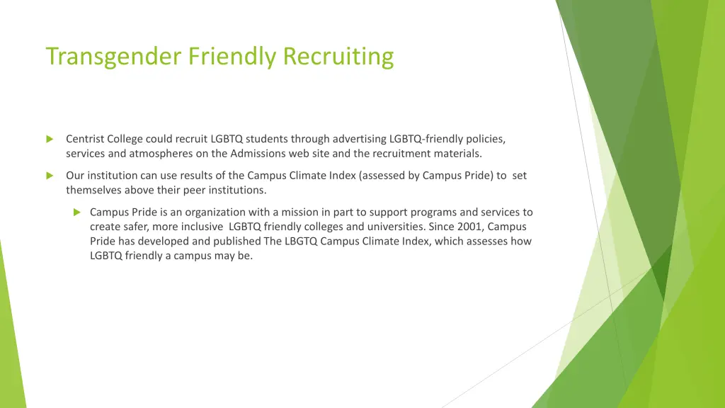 transgender friendly recruiting