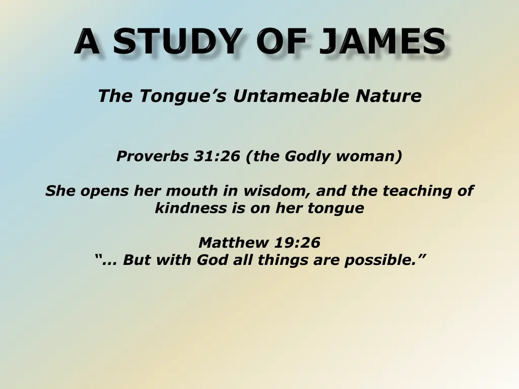 the tongue s untameable nature
