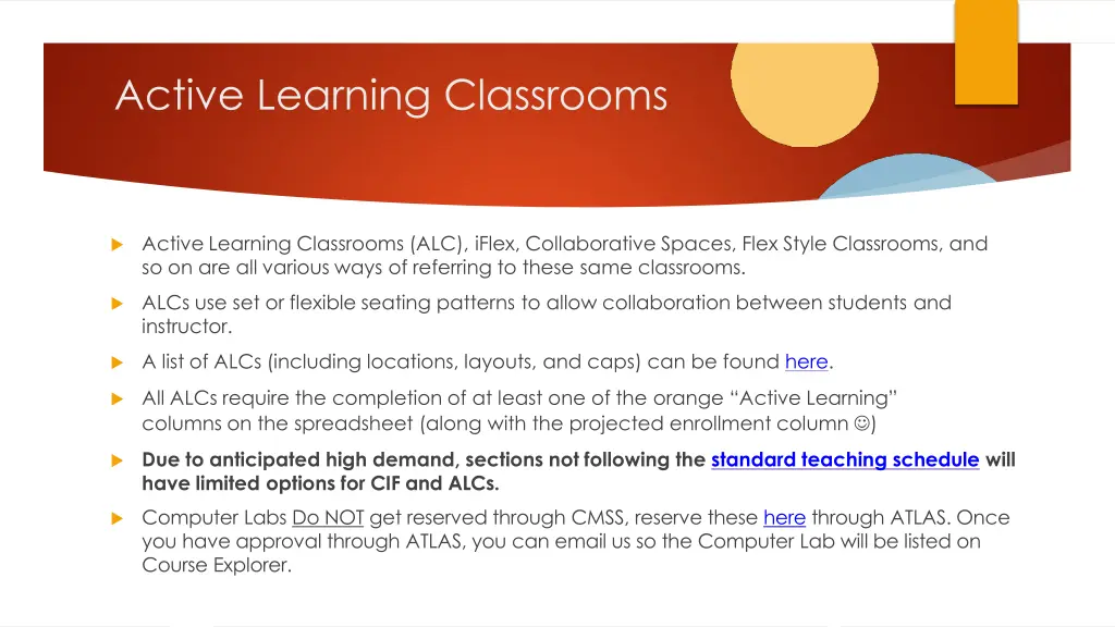 active learning classrooms