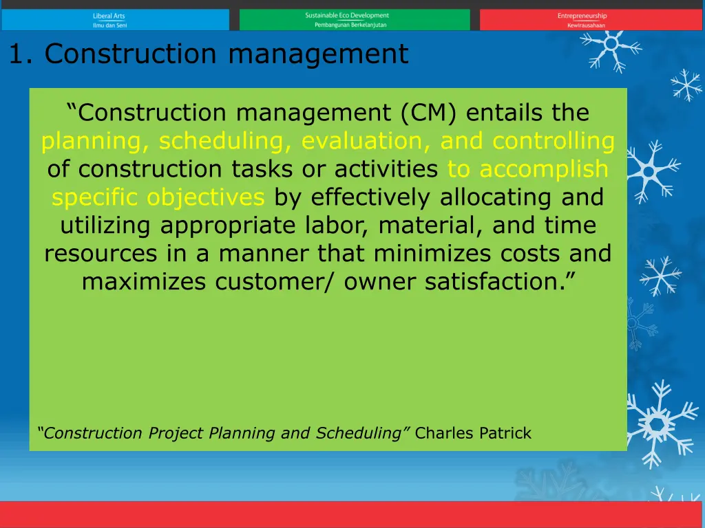 1 construction management
