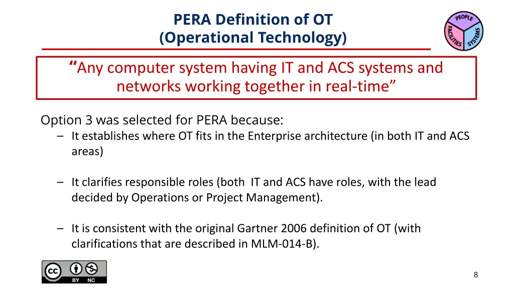 pera definition of ot operational technology