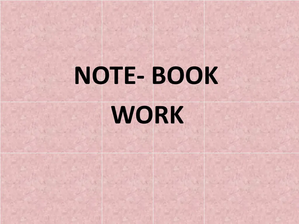 note book work