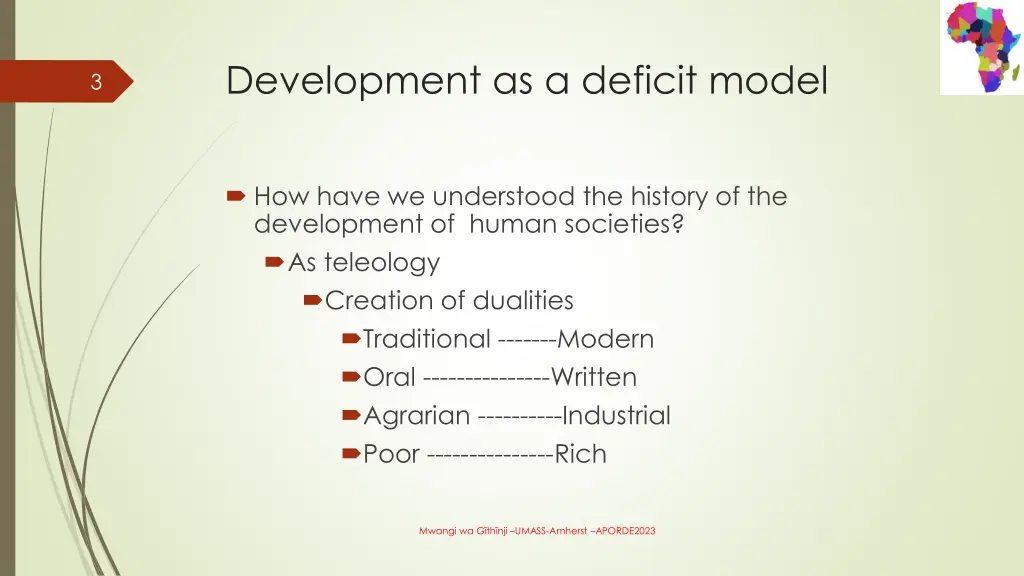 development as a deficit model