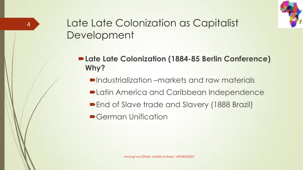 late late colonization as capitalist development