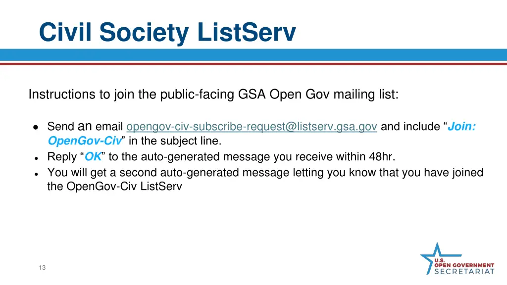 civil society listserv