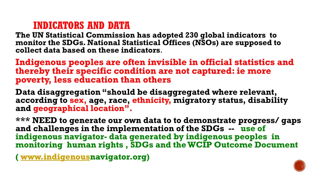 indicators and data the un statistical commission