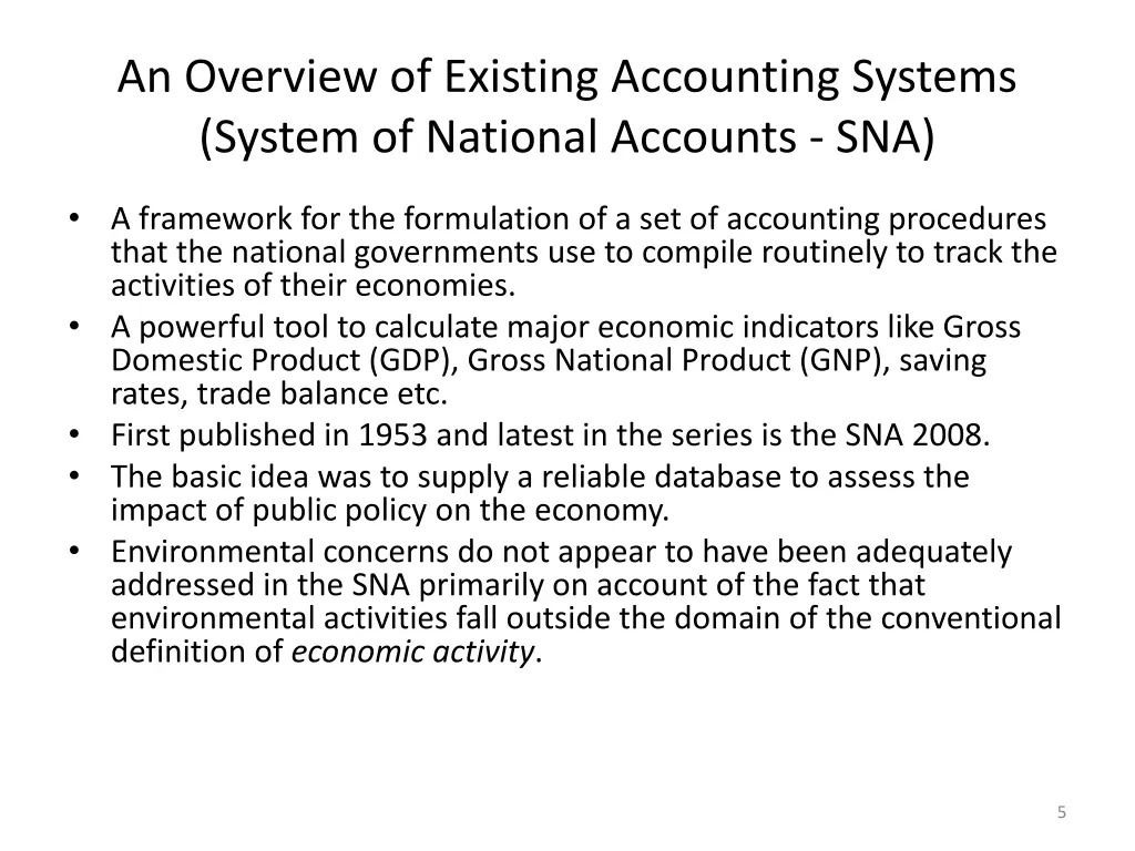 an overview of existing accounting systems system