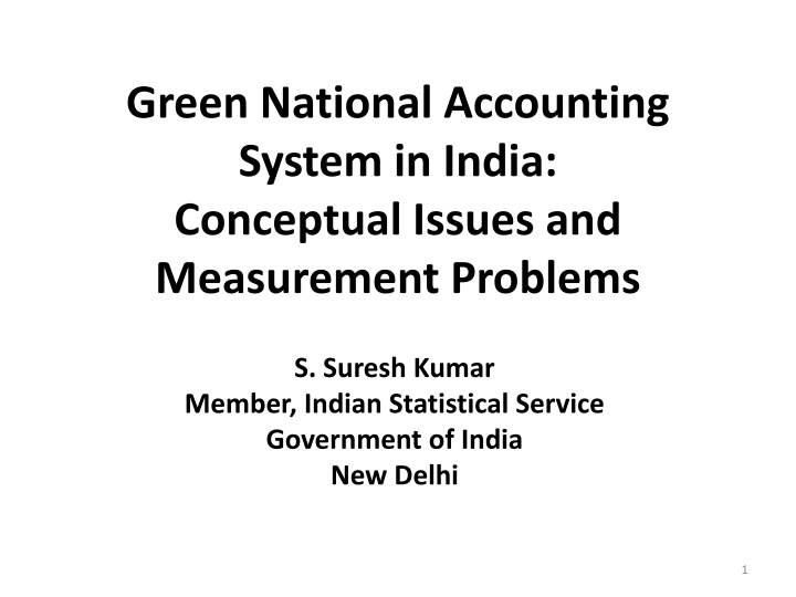 green national accounting system in india
