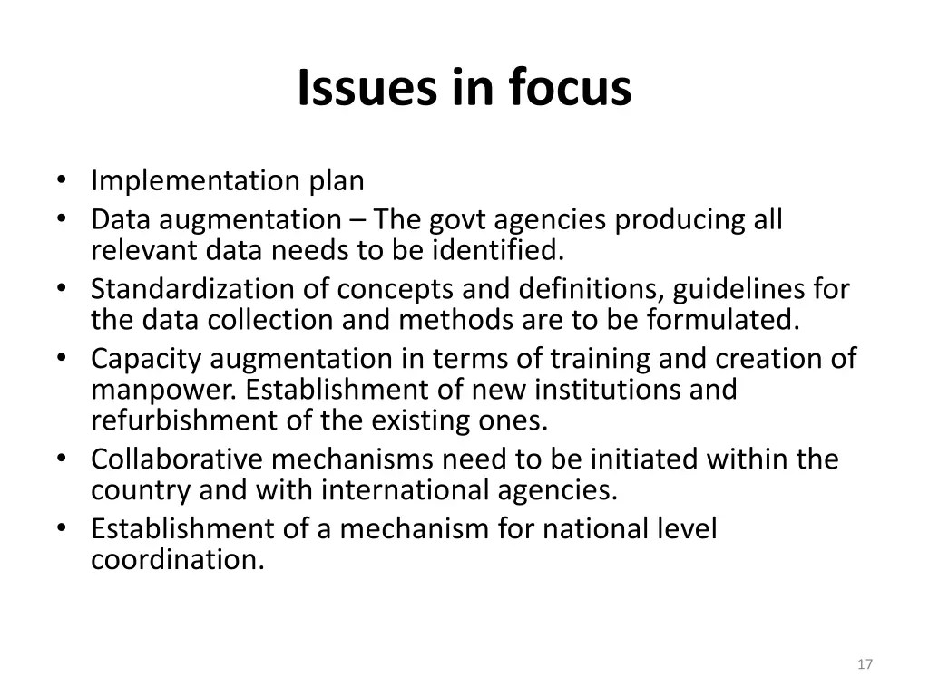 issues in focus