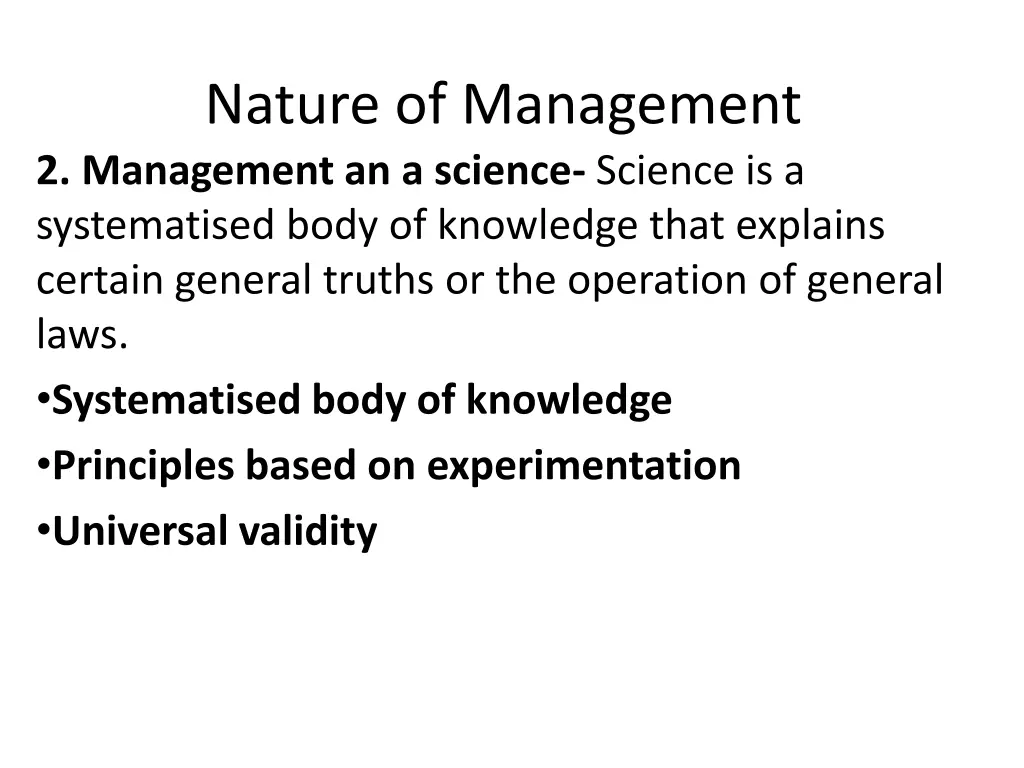 nature of management 2 management an a science
