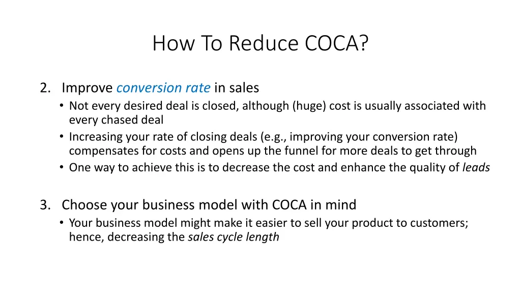 how to reduce coca 1
