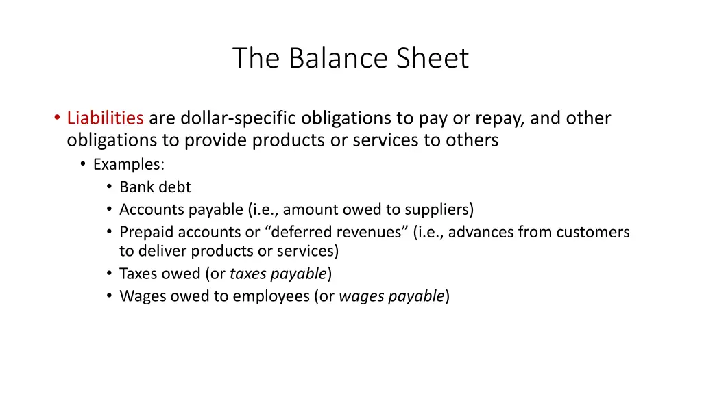 the balance sheet 1