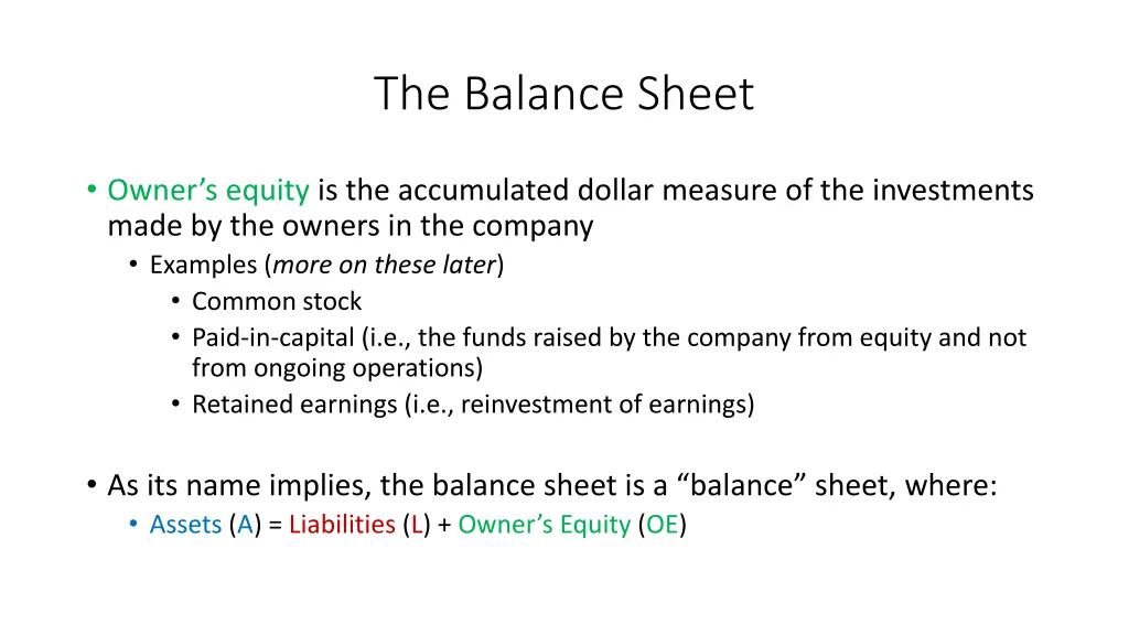 the balance sheet 2