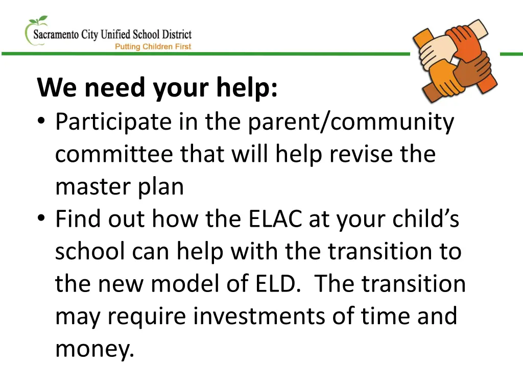 we need your help participate in the parent
